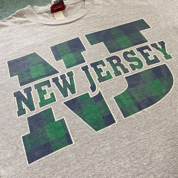 VINTAGE New Jersey Shirt Adult Large NJ State Plaid Gray Blue Green Mens 90s - Picture 6 of 12